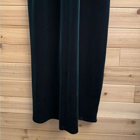 Plaza South Large Dark Green Velvet Tie Waist Long Sleeve Maxi Dress Christmas - Picture 9 of 11